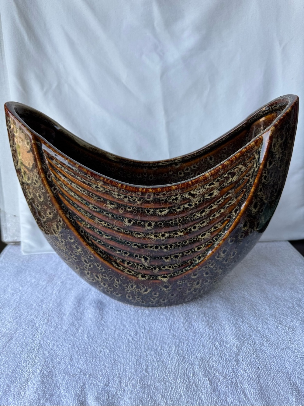 Brown Glazed Ceramic Decorative Bowl - Home Accents
